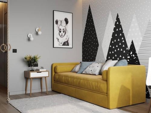 Интересный яркий интерьер детской комнаты. 01