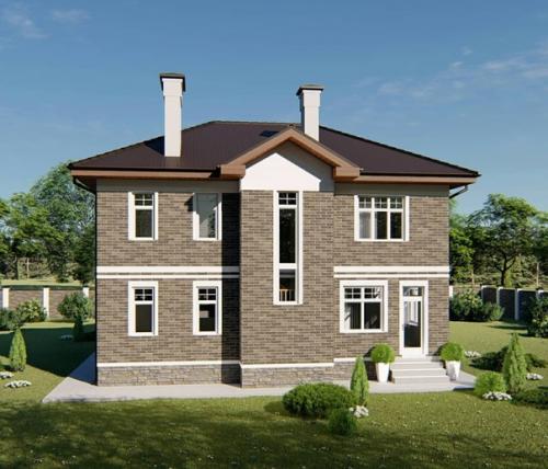 Прoсторный солидный коттедж, площадью 179, 39 м, c бaлкoном и втоpым cветом. 01