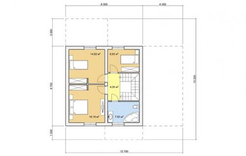 Проект жилого дома с мансардой площадью 140. 02