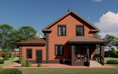 Проект жилого дома с мансардой площадью 140. 03