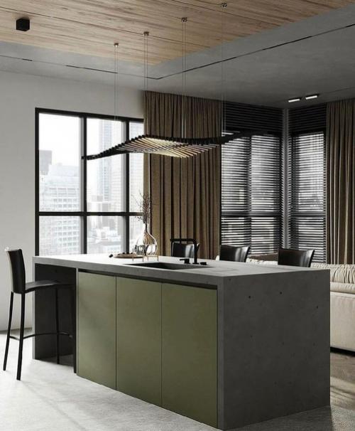 Кухня - гостиная.  Современный дизайн. 02