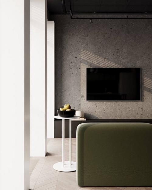 Интересная кухня - гостиная, которая подойдёт не каждому, но оценят многие, особенное дизайнерские решения и сочетание цветов! 04