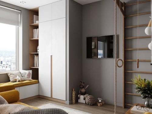 Интересный яркий интерьер детской комнаты. 03