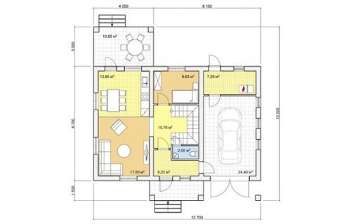 Проект жилого дома с мансардой площадью 140. 01