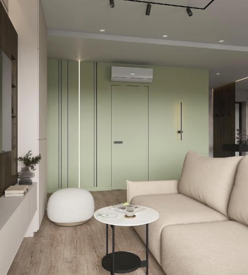 Светлый и стильный интерьер кухни - гостиной. 04