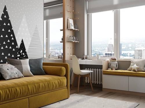 Интересный яркий интерьер детской комнаты. 02