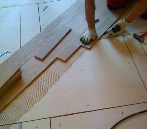 Укладка паркета на клей. 03