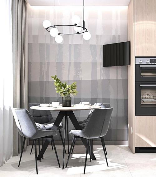 Светлый интерьер квартиры с интересным зонированием. 08