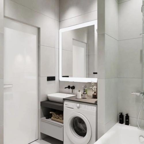 Стильный, нежный, эффектный интерьер ванной комнаты. 07