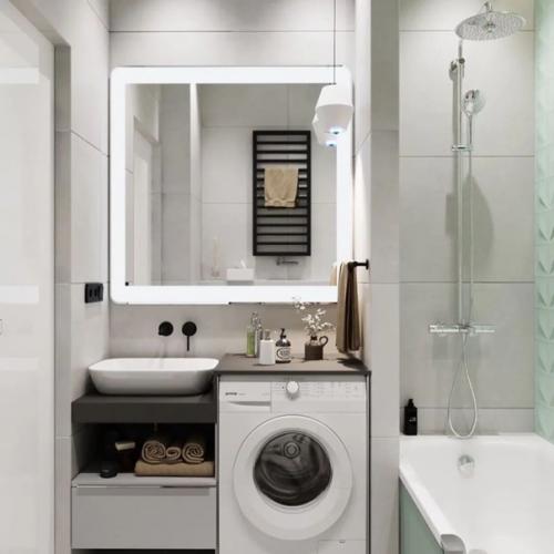 Стильный, нежный, эффектный интерьер ванной комнаты. 01