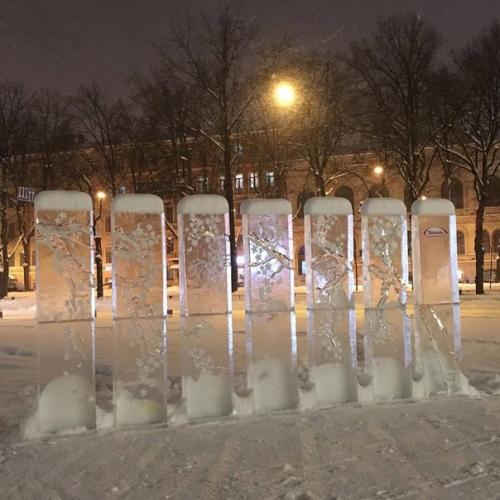 Перед Манежем выросла ледяная сакура. 04