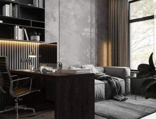 Лофтовое оформление комнаты с рабочим местом. 02