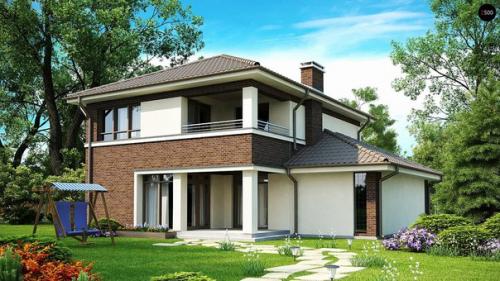 Элегантный двухэтажный дом с боковым гаражом и кабинетом на первом этаже. 03