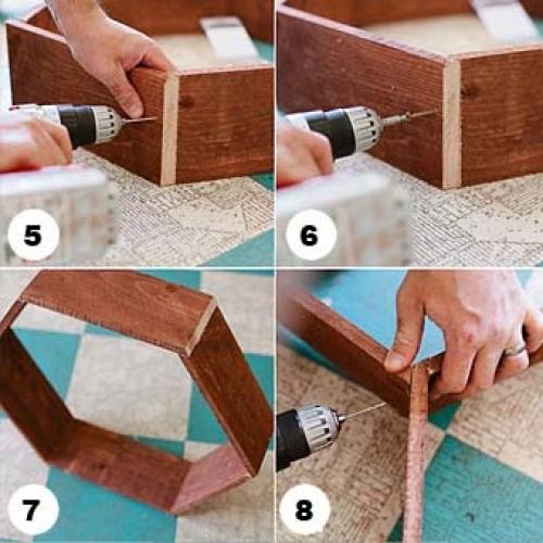 Необычные полки - соты своими руками. 05