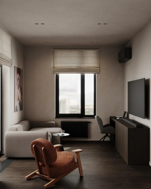 Лаконичный светлый дизайн с большим количеством функциональных мест, отличное зонирование. 05