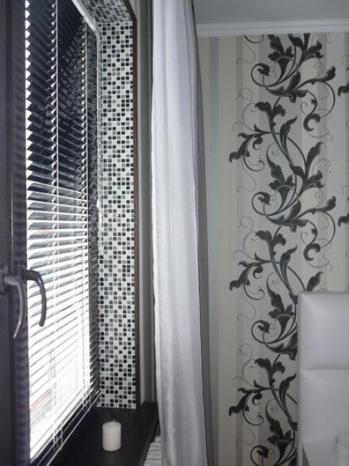 Спальня: беспроигрышное сочетание черного, белого и серого. 04