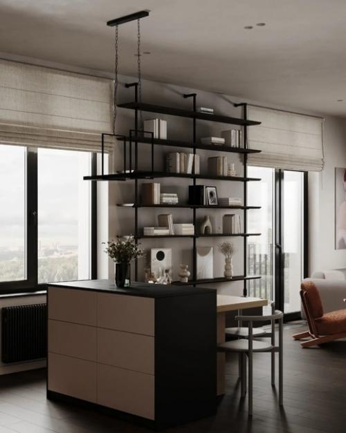 Лаконичный светлый дизайн с большим количеством функциональных мест, отличное зонирование. 03