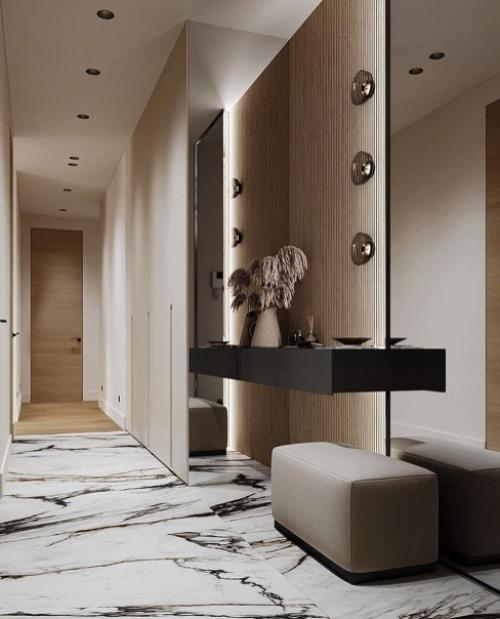 Очередной шикарный дизайн - проект квартиры в нейтральных оттенках. 03