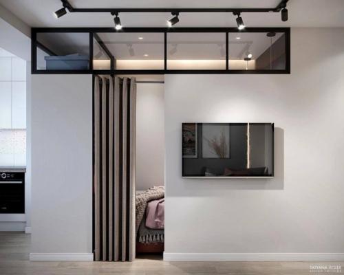 Интерьер кухни в квартире, площадью 30 кв. 06