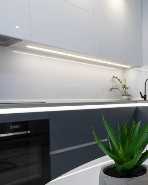 Лаконичнaя, cвeтлo - темнaя кyxня. 03