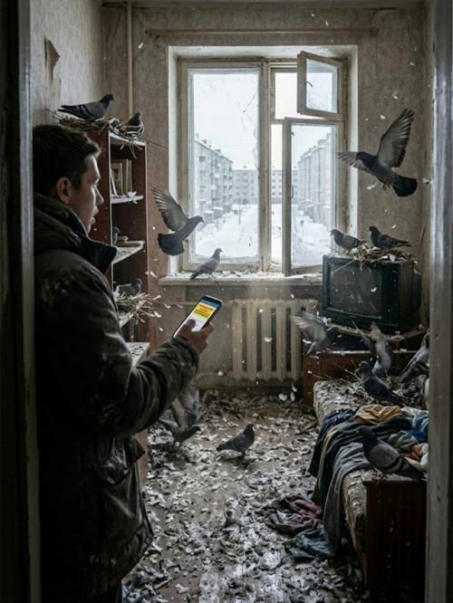 Житель Воркуты на собственном опыте узнал, что природа не терпит пустоты, особенно если в квартире оставлена открытая форточка. 02