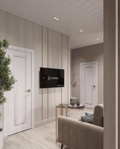 Нежный и современный интерьер квартиры студии для молодой девушки. 03