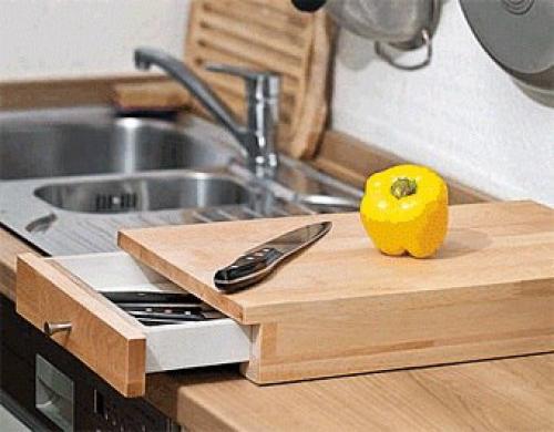 Ящик для ножей в разделочной доске. 01