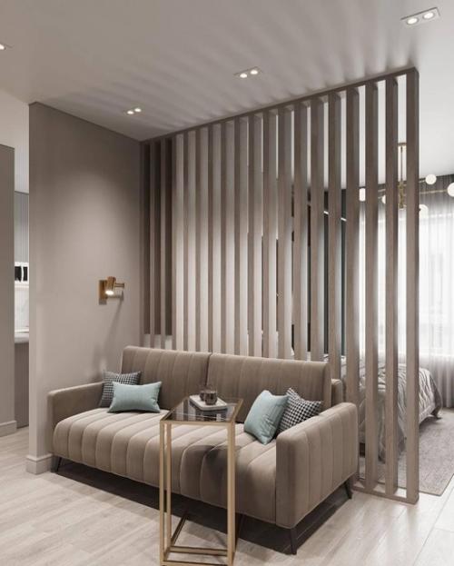 Нежный и современный интерьер квартиры студии для молодой девушки. 02