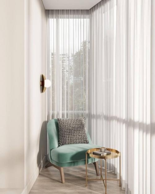 Нежный и современный интерьер квартиры студии для молодой девушки. 06