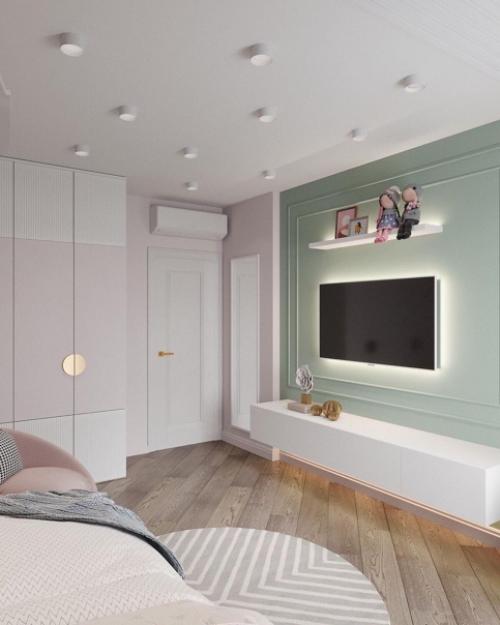 Еще один шикарный проект детской комнаты в спокойных и светлых тонах. 04