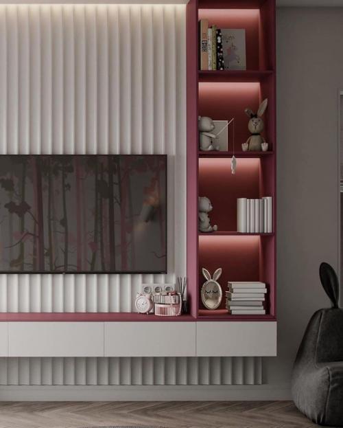 Просторная девичья детская комната с фламинго, площадью 21 кв. 05