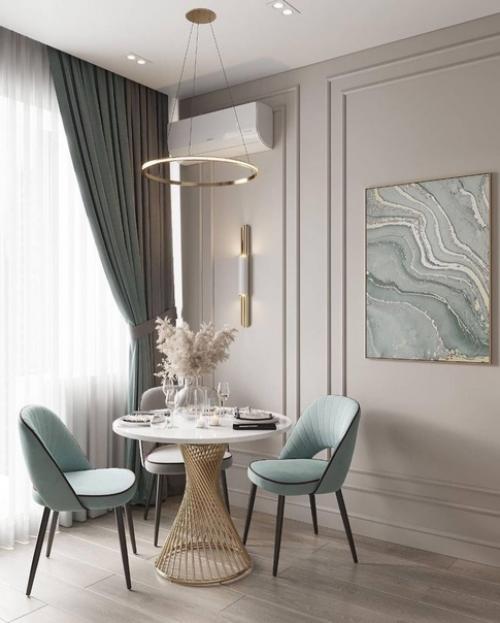 Нежный и современный интерьер квартиры студии для молодой девушки. 01