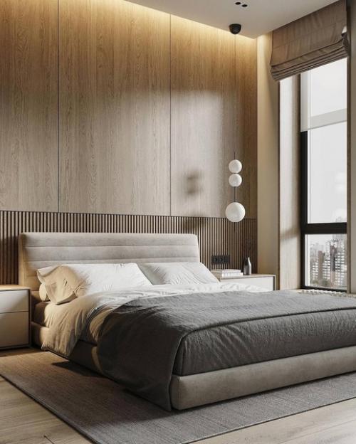 Стильный интерьер однокомнатной квартиры в современном минимализме и элементами эко стиля. 04