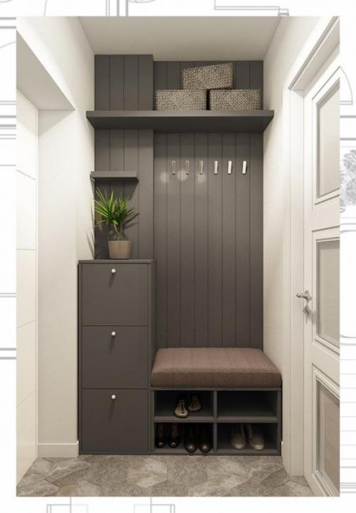 Минимализм в дизайне прихожей все больше в популярности набирает. 02