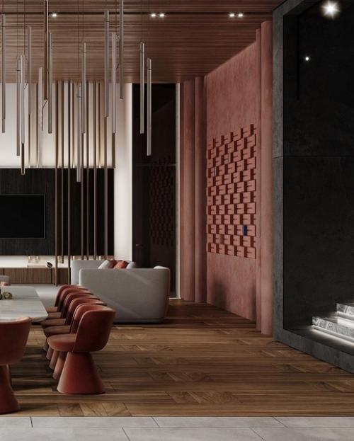 Кухня - гостиная в загородном доме. 03