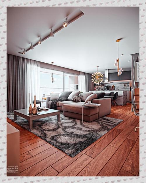 Деревянный пол на кухне никогда не выходит из моды. 02