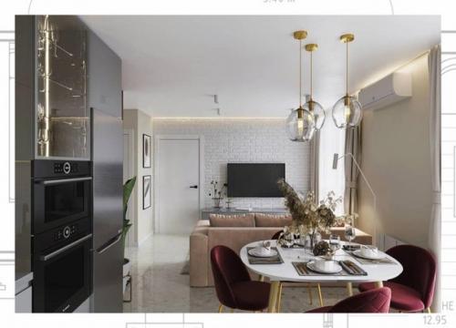 Кухня - гостиная в современном стиле. 01