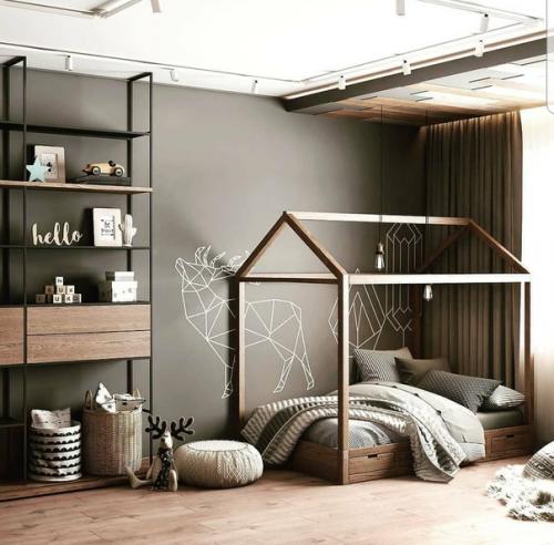 Интерьер детской комнаты в стиле лофт. 01