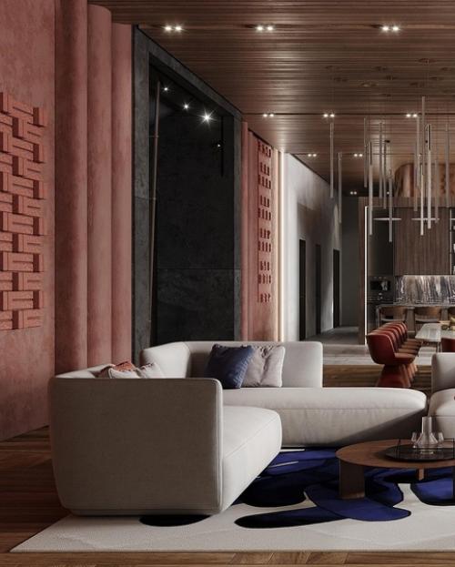 Кухня - гостиная в загородном доме. 04