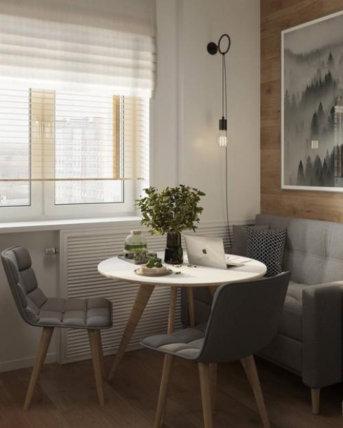 Интерьер кухни с открытыми полками. 06