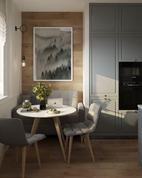 Интерьер кухни с открытыми полками. 07