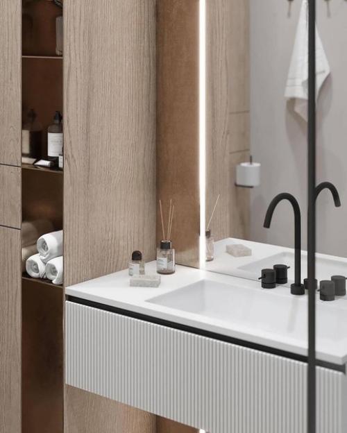 Современный стильный интерьер квартиры в светло-бежевых тонах. 06