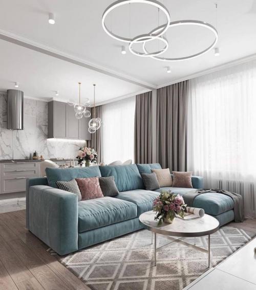 Безумно красивый дизайн - проект кухни - гостиной и коридора. 02