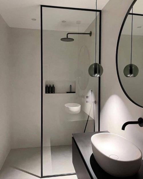 Современный нейтральный интерьер с черными акцентами. 06