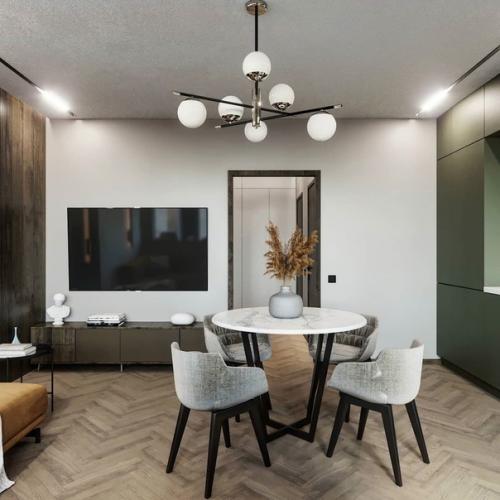 Дизайн кухни - гостиной 17. 03