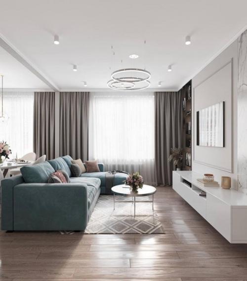 Безумно красивый дизайн - проект кухни - гостиной и коридора. 04