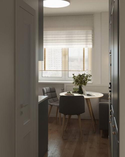 Интерьер кухни с открытыми полками. 05