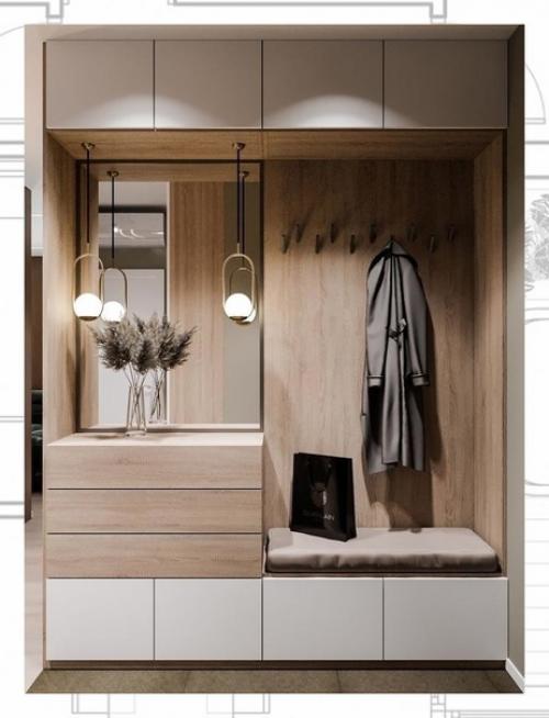 Минимализм в дизайне прихожей все больше в популярности набирает. 01
