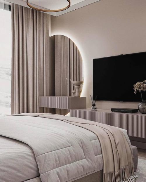 Несколько кадров интерьера двухуровневой квартиры в теплых тонах. 04