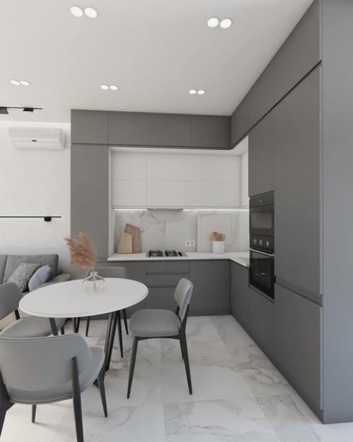 Строгий дизайн - проект квартиры без ярких акцентов. 02